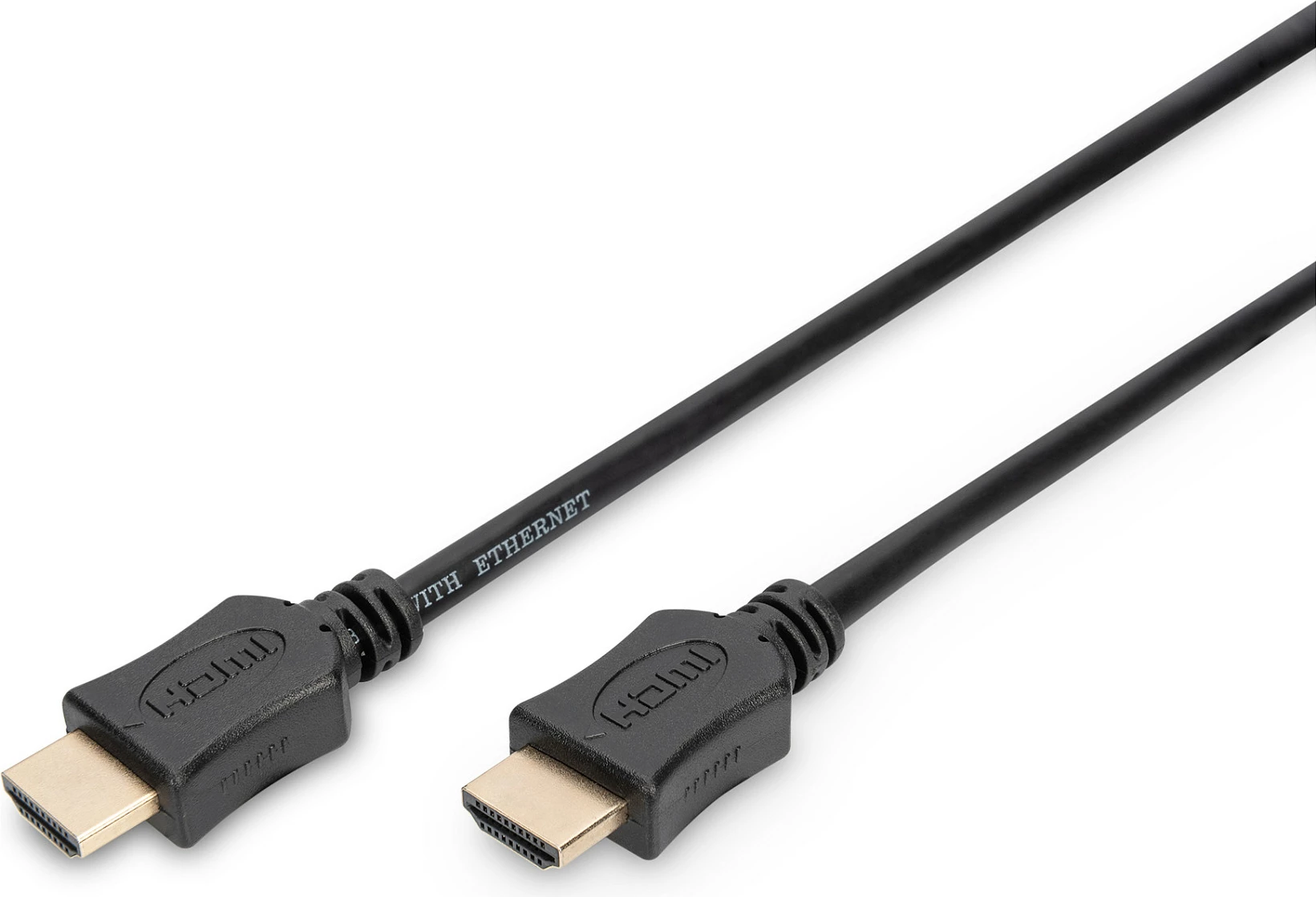 Kabllo HDMI Digitus High Speed me Ethernet, 2 m, HDMI Type A (Standard), 3840 x 2160 pixels, 3D, e zezë