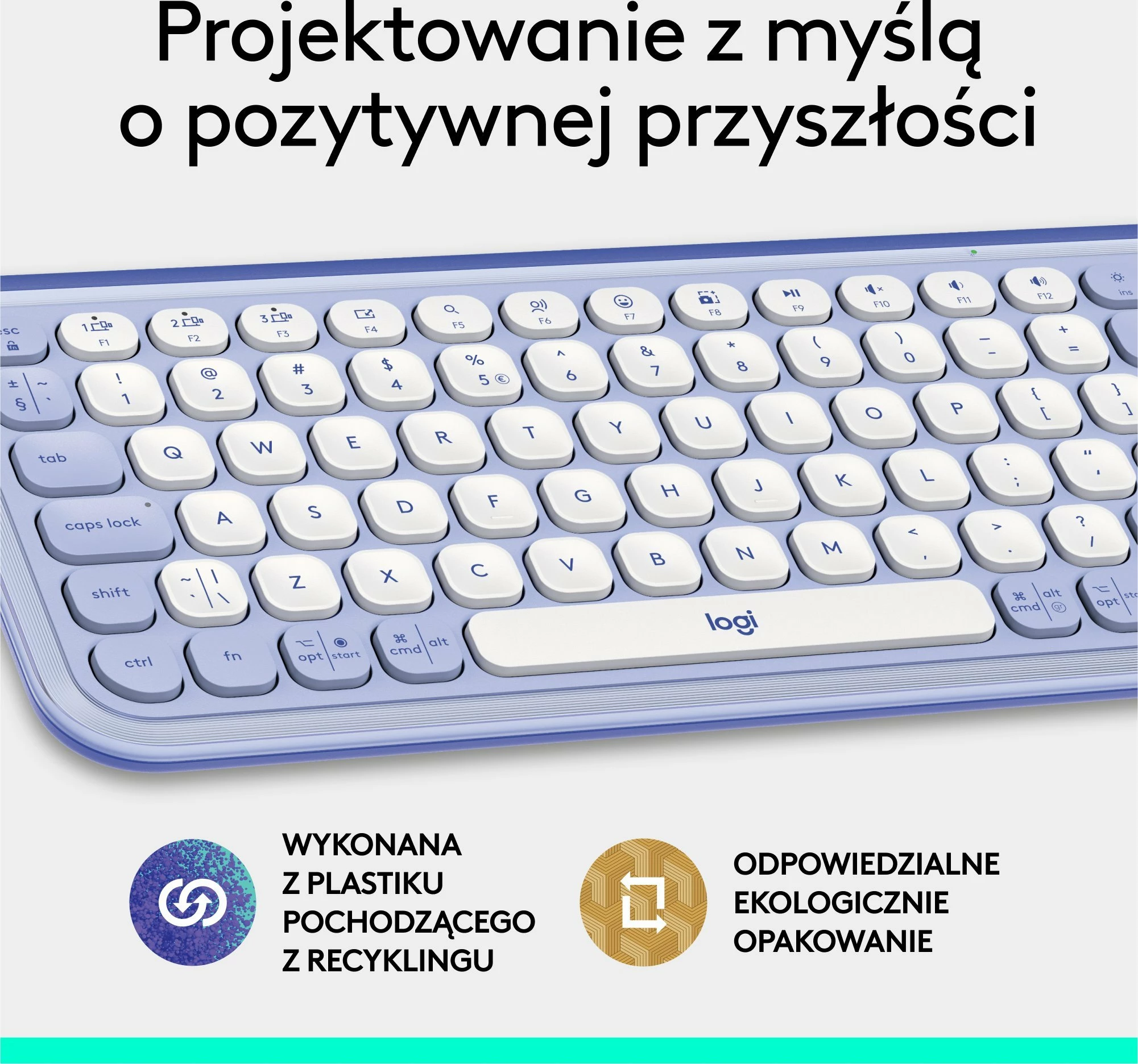 Tastierë wireless Logitech POP Icon Keys 920-013074, US INTL, pa numpad, Lavender