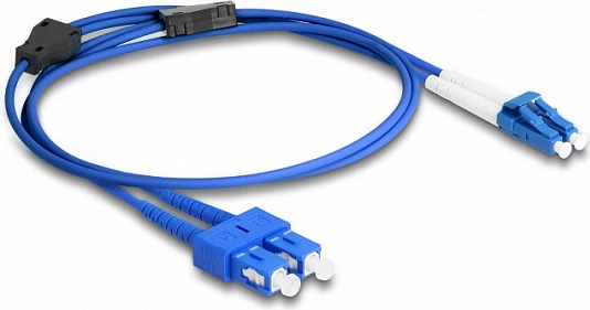 Kabllo fibër optike DeLOCK LC Duplex në SC Duplex, Singlemode OS2, 1 m, e kaltër