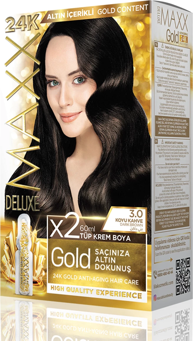 Ngjyrë për flokë MAXX GOLD SET 3.0 Dark Brown, 50 ml