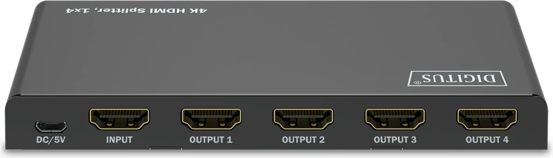 Splitter HDMI Digitus 4K, 1x4, HDMI, 4x HDMI, Micro USB, 3840 x 2160 pixels, i zi, metal