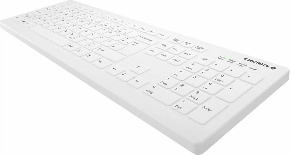 Tastierë wireless Active Key AK-C8112F, full-size 100%, layout gjerman, scissor keys, e bardhë