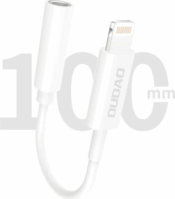 Adapter audio Dudao L16i, Lightning në 3.5 mm, i bardhë
