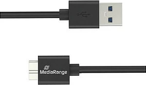 Kabllo USB MediaRange MRCS240, USB-A në Micro-USB B, 1.8 m, USB 3.2 Gen 1, e zezë