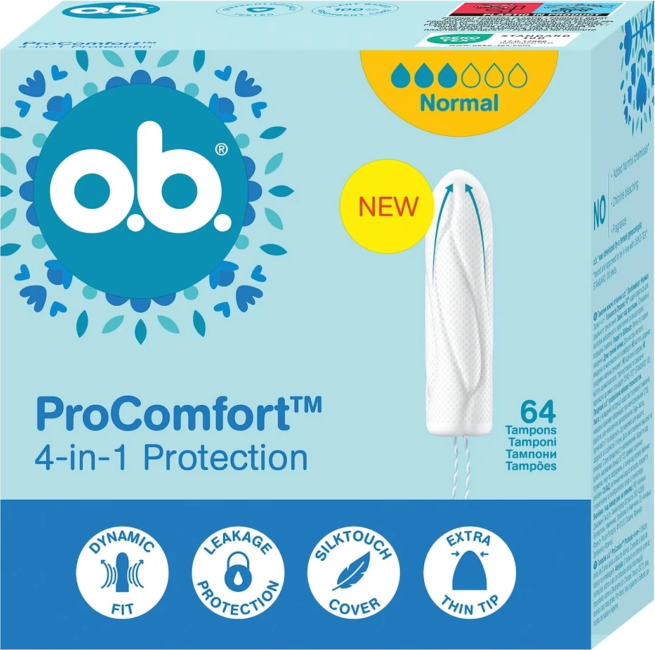 Tamponë për femra O.B. ProComfort Normal, 64 copë