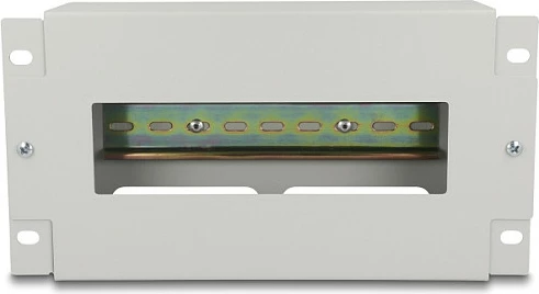 Shirit mbulues rack DeLOCK 10", 3U, me shinë DIN, metal, gri