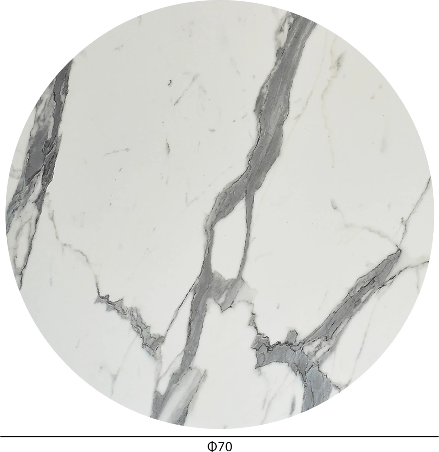 Sipërfaqe tavoline rrethore, ngjyrë mermeri të bardhë, HPL, set prej 2 copash, Φ70cm