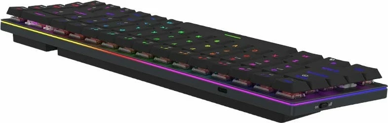 Tastierë mekanike Aqirys Agena, 65%, 68 taste, RGB, wireless & me kabllo, e zezë