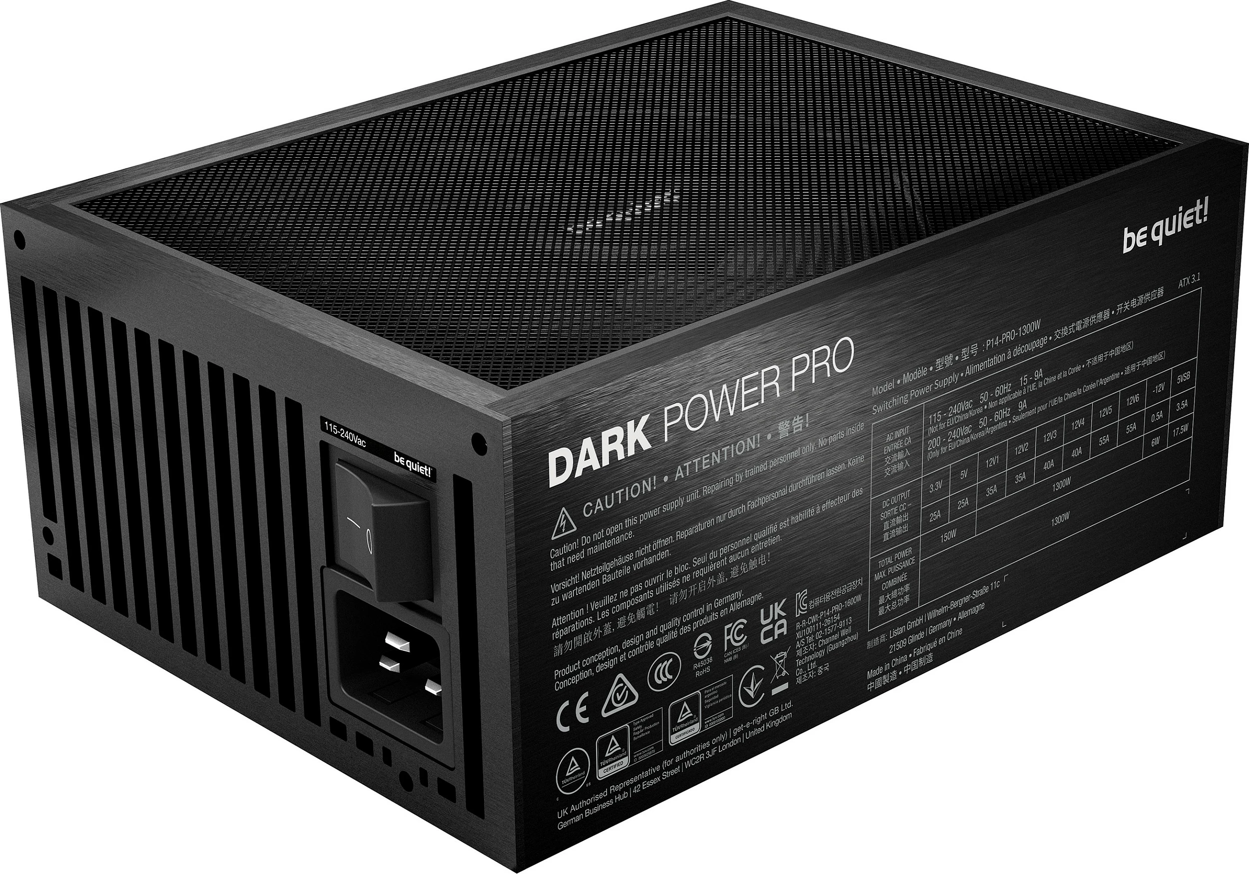 Furnizues rryme be quiet! Dark Power Pro 14 IO, 1300W, ATX 3.1, PCIe 5.1, 80+ Titanium, i zi