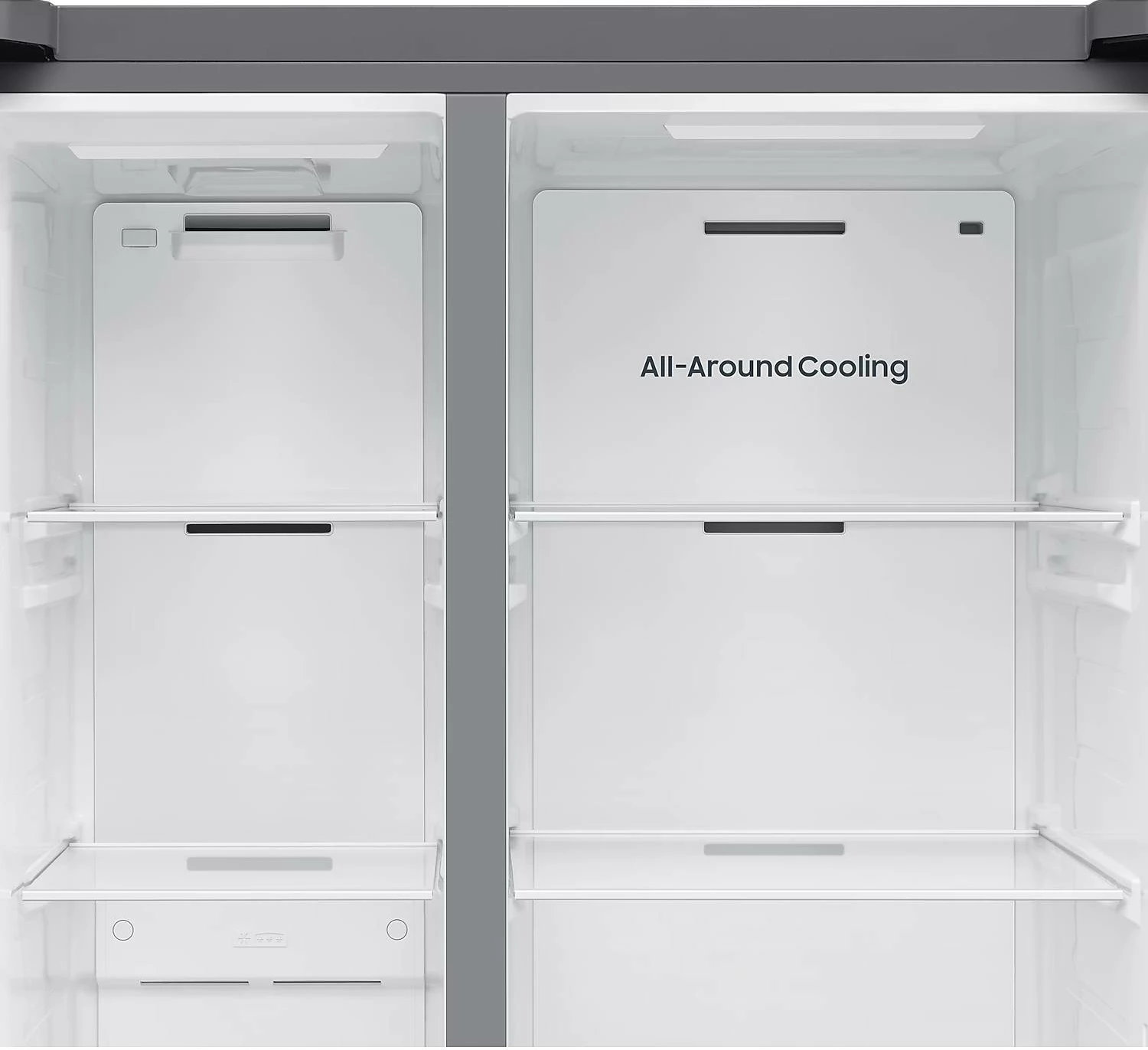 Frigorifer side-by-side Samsung RS70F65QDTEO 659L AI Twin Cooling Plus SpaceMax shpërndarës ujë/akull Wi‑Fi klasa D, argjendtë mat