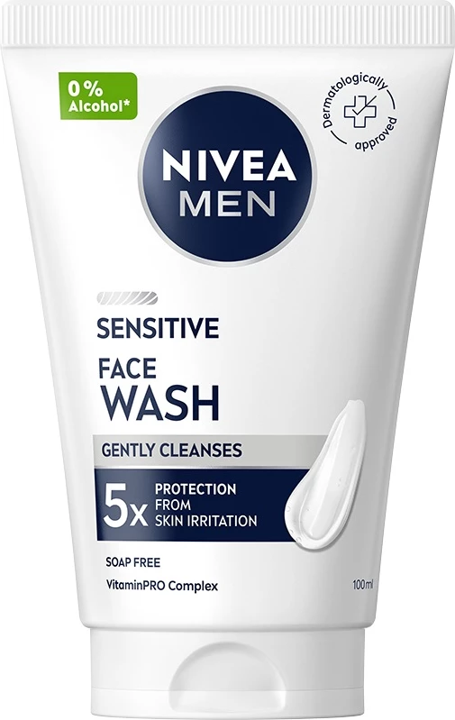 Xhel pastrues për fytyrë Nivea Men Sensitive për meshkuj, 100ml