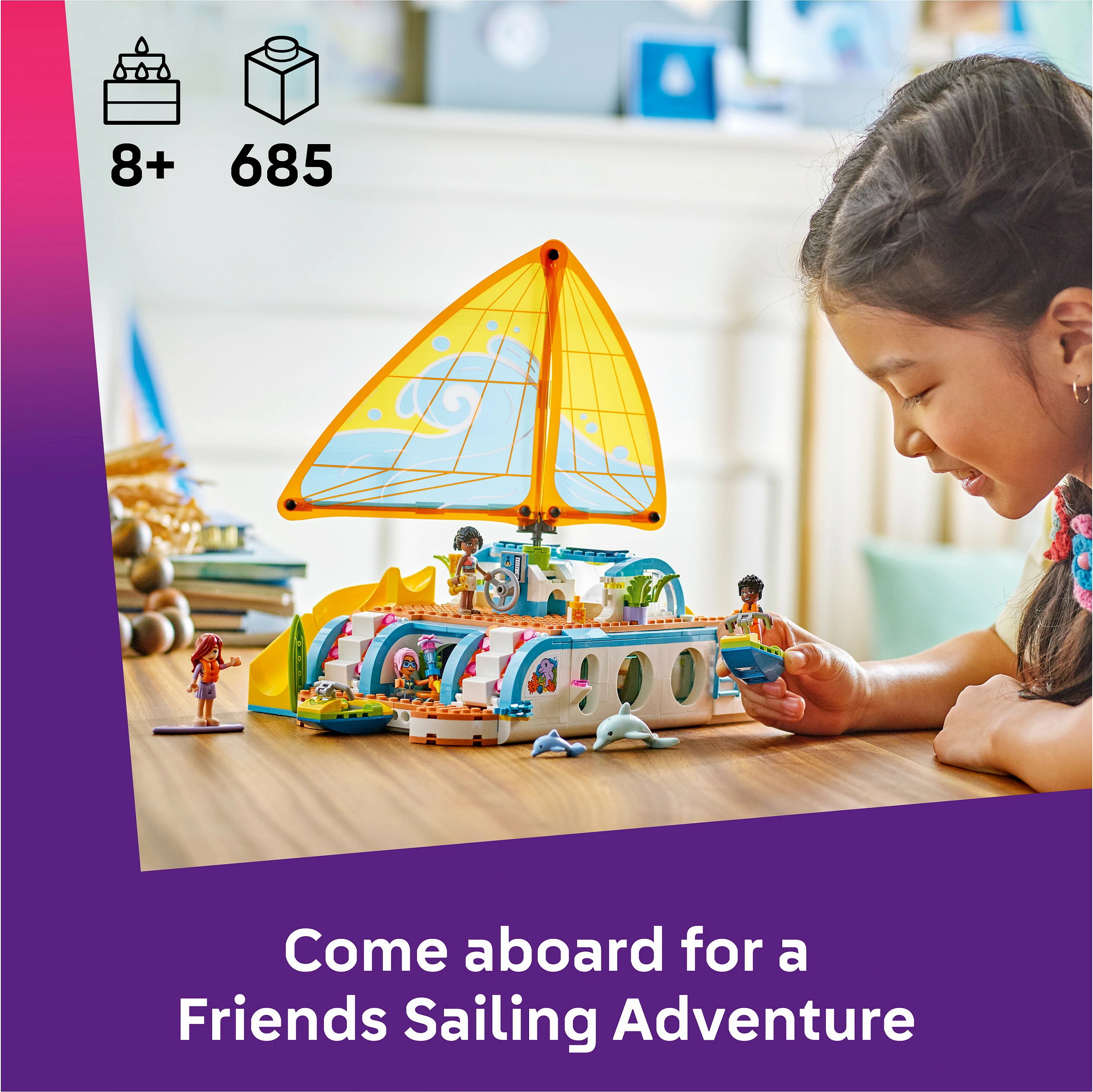 Set ndërtimi LEGO Friends 42664 Travel Boat Adventure, 685 pjesë, 8+, shumëngjyrësh