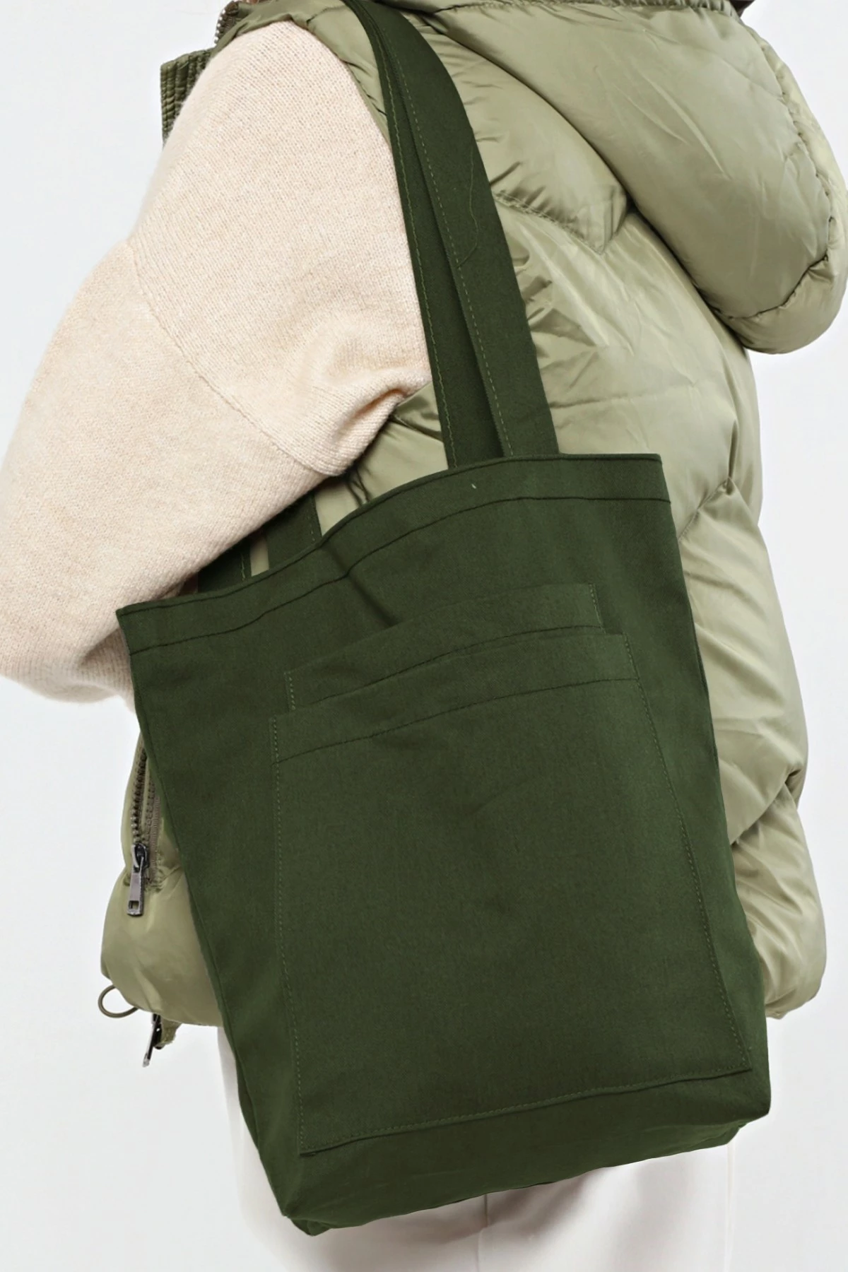 Çantë tote Zoozie Bags, ngjyrë e gjelbër e errët, 2115