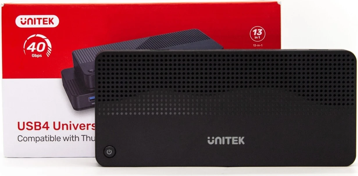 Stacion Dokimi Unitek 12 në 1, HDMI 8K, USB 4, 100 W, ngjyrë e zezë