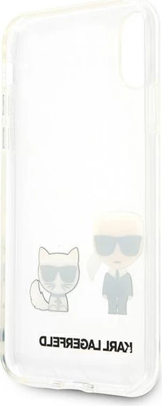 Mbështjellës Karl Lagerfeld Karl & Choupette për iPhone XS Max, Transparent