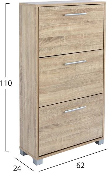 Dollap këpucësh prej druri FH2221.02 Sonama 3 vende 62x24x110