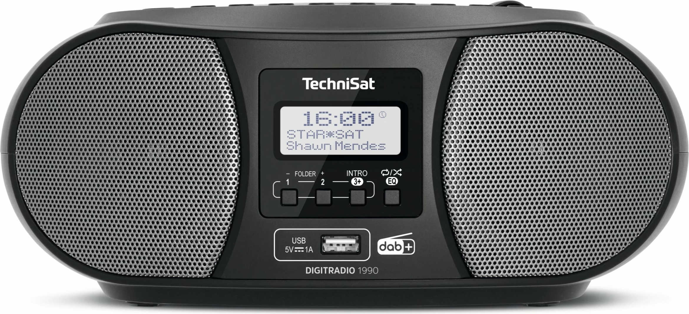 Radio digjitale TechniSat DigitRadio 1990, USB, DAB+, e zezë