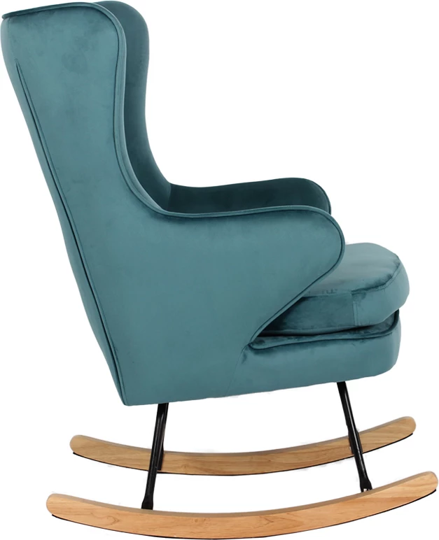 Karrige lëkundëse, kadife smeraldi, 71x86x102 cm