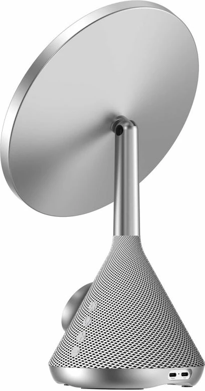Set tharëse flokësh Havit me pasqyrë kozmetike dhe karikim wireless, e bardhë/argjendtë