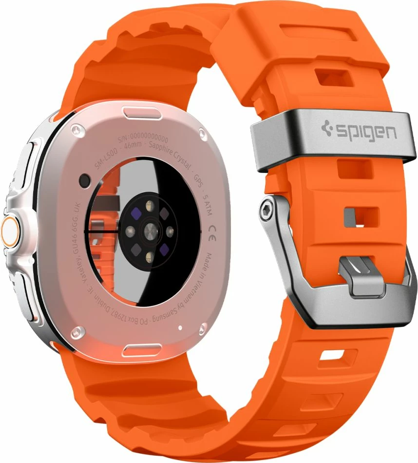 Rrip silikoni Spigen WBS2 për Samsung Galaxy Watch 8/8 Classic 40/44/46 mm, portokalli, 1 copë