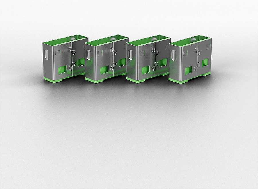 Bllokues porte USB Type-A LINDY 40451, set 10 copë, gjelbër