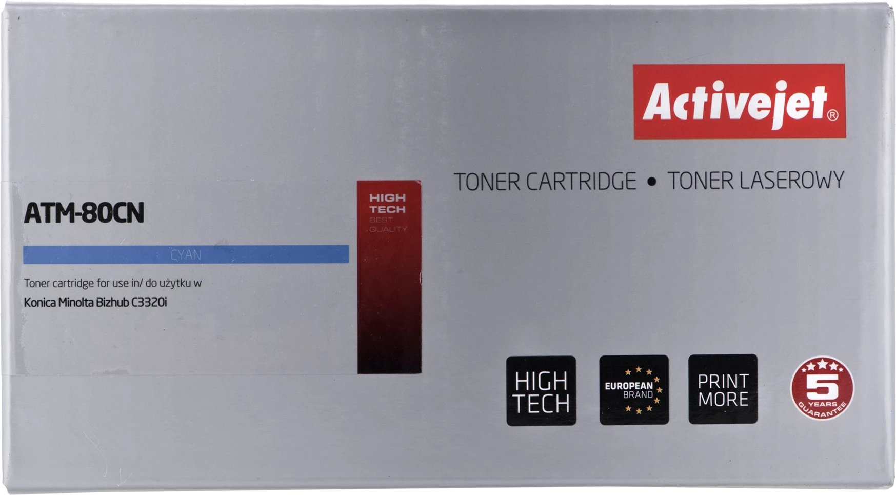 Toner zëvendësues Activejet ATM-80CN për printer Konica Minolta, i kaltër