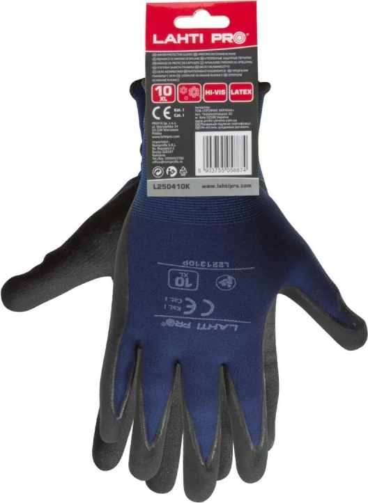 Doreza pune LAHTI PRO L221310K, nitrile, madhësia 10 (XL), kaltër/zi