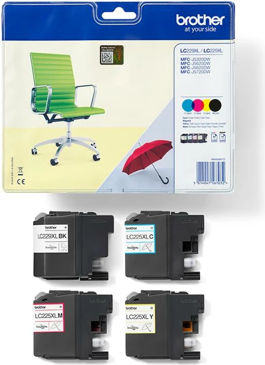 Patronë boje, Brother, LC-229XL Value-Pack, XL rendiment i lartë, set 4 copë, e zezë + ngjyra