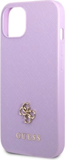 Mbështjellës Guess GUHCP13SPS4MU për iPhone 13 mini 5.4", Saffiano 4G Small Metal Logo, vjollcë