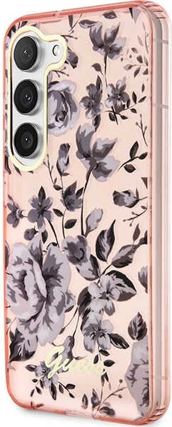 Mbështjellës Guess GUHCS23MHCFWSP për Samsung Galaxy S23+, Flower Collection, Rozë