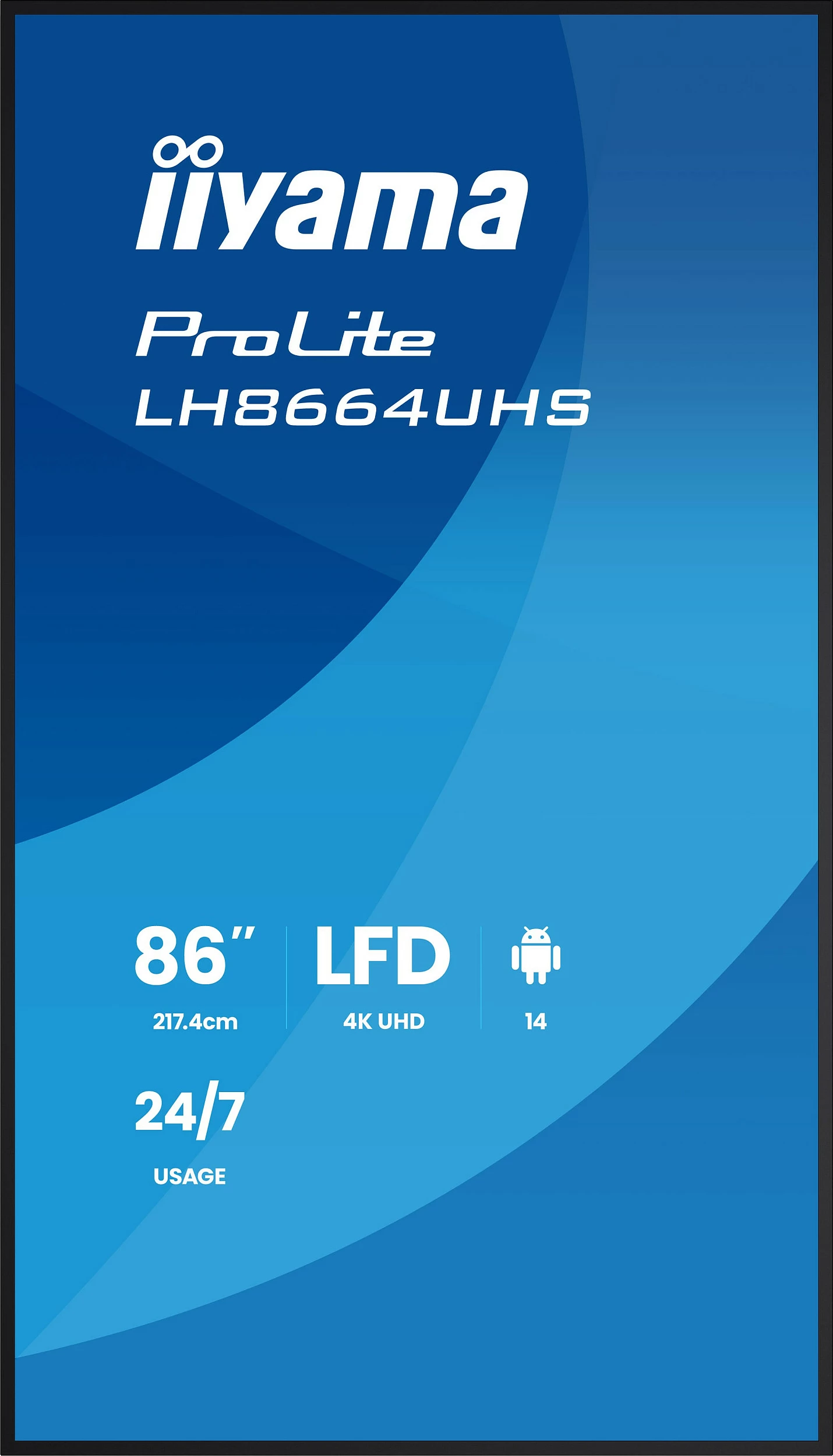Display profesional iiyama ProLite LH8664UHS-B3AG, 86", 4K UHD, 24/7, USB-C/HDMI, i zi