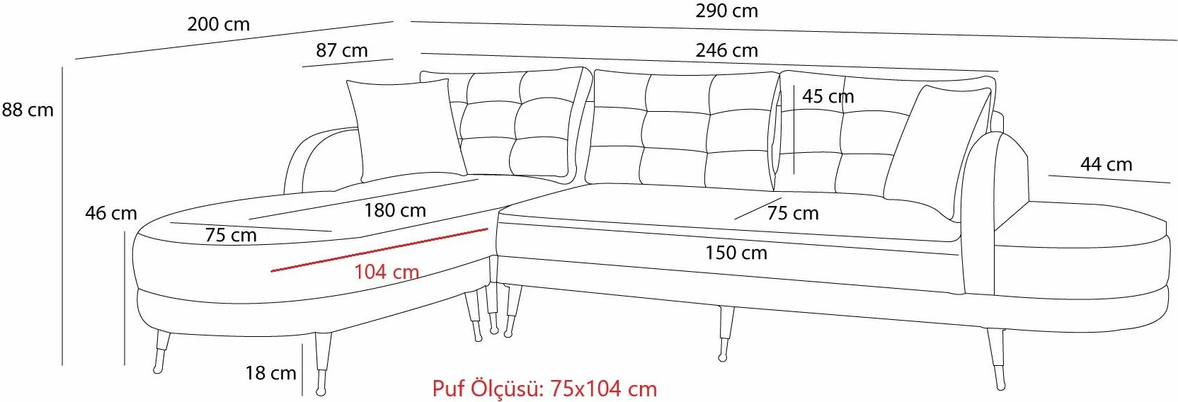 Kënd-sofë krevati Atelier del Sofa, Milano kënd, krem