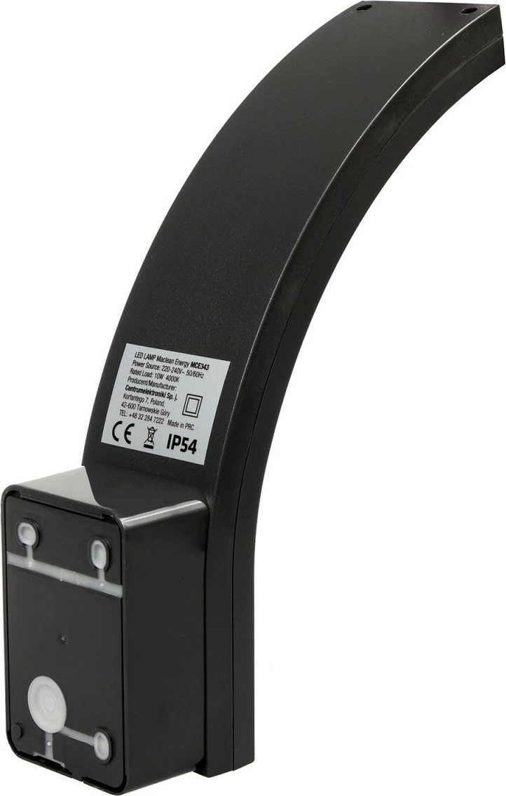 Llambë muri LED Maclean Energy MCE343 B 10W 800lm 4000K IP54, e zezë