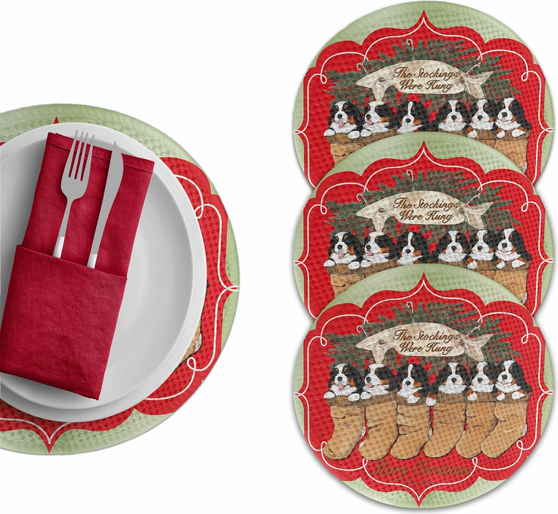 Set nënshtruesish për tavolinë, shumëngjyrëshe, Hermia Concept, 4 copë, 37cm