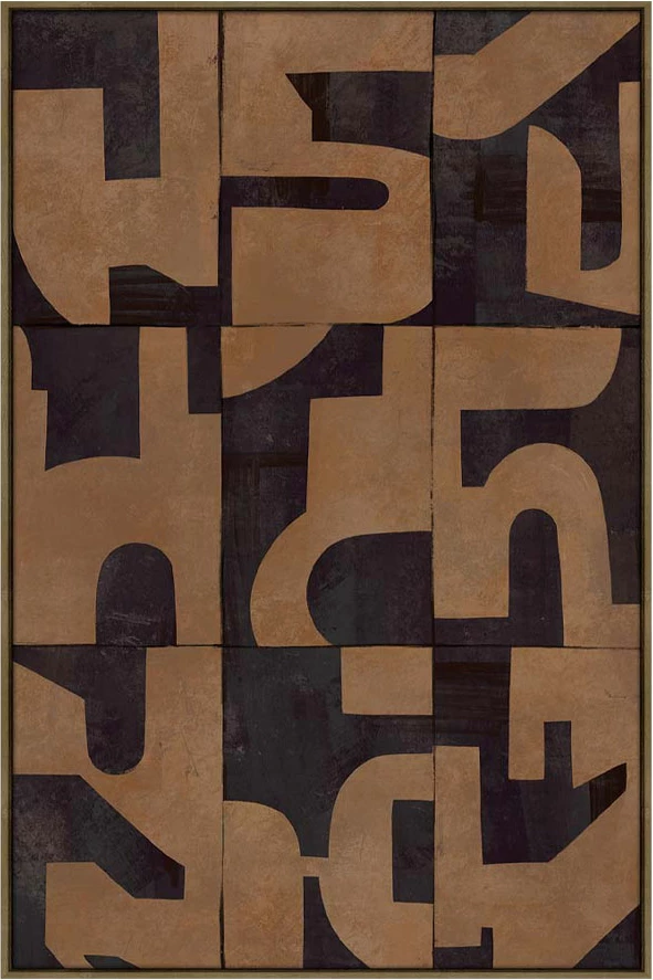 Pikturë dekorative abstrakte me kornizë, kafe, 80x120x4cm