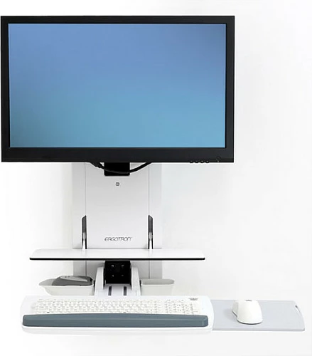 Mbajtëse muri për monitor me tabaka tastiere Ergotron 61-080-062, deri 24", VESA 75x75/100x100, 15 kg, e bardhë