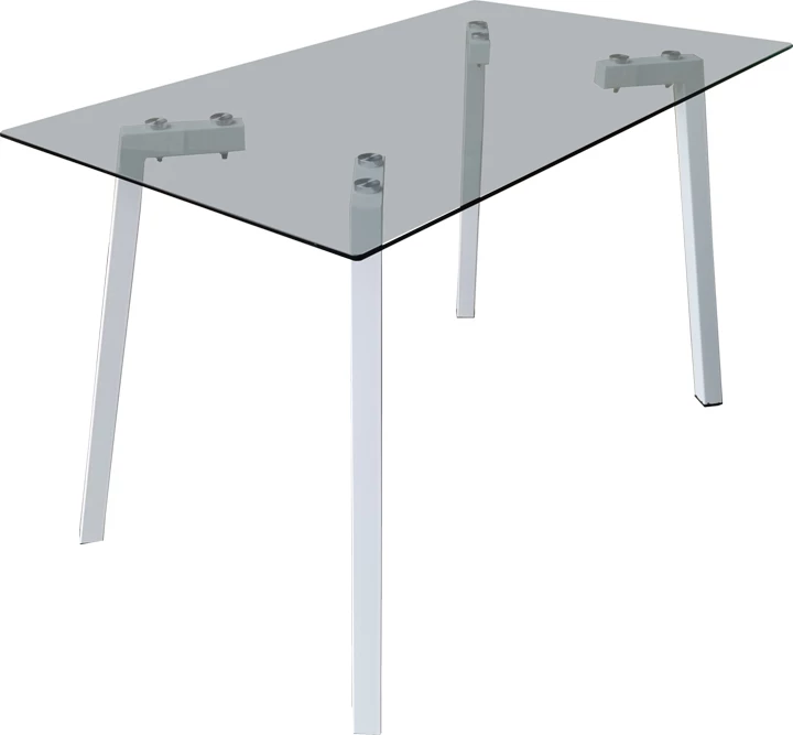 Tavolinë me karrige Ariadne, ngjyrë gri, tavolinë Titta me xham, 120x70x75cm, set 5 copë