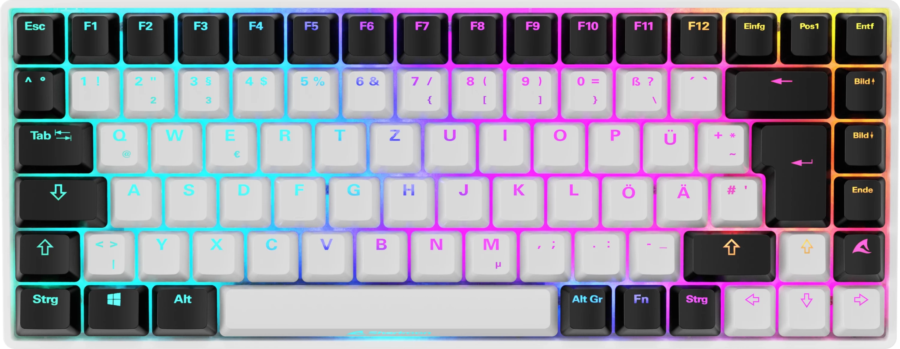 Tastierë Sharkoon SKILLER SGK50 S3, Gateron Brown, DE-Layout, RGB, bardhë/zezë