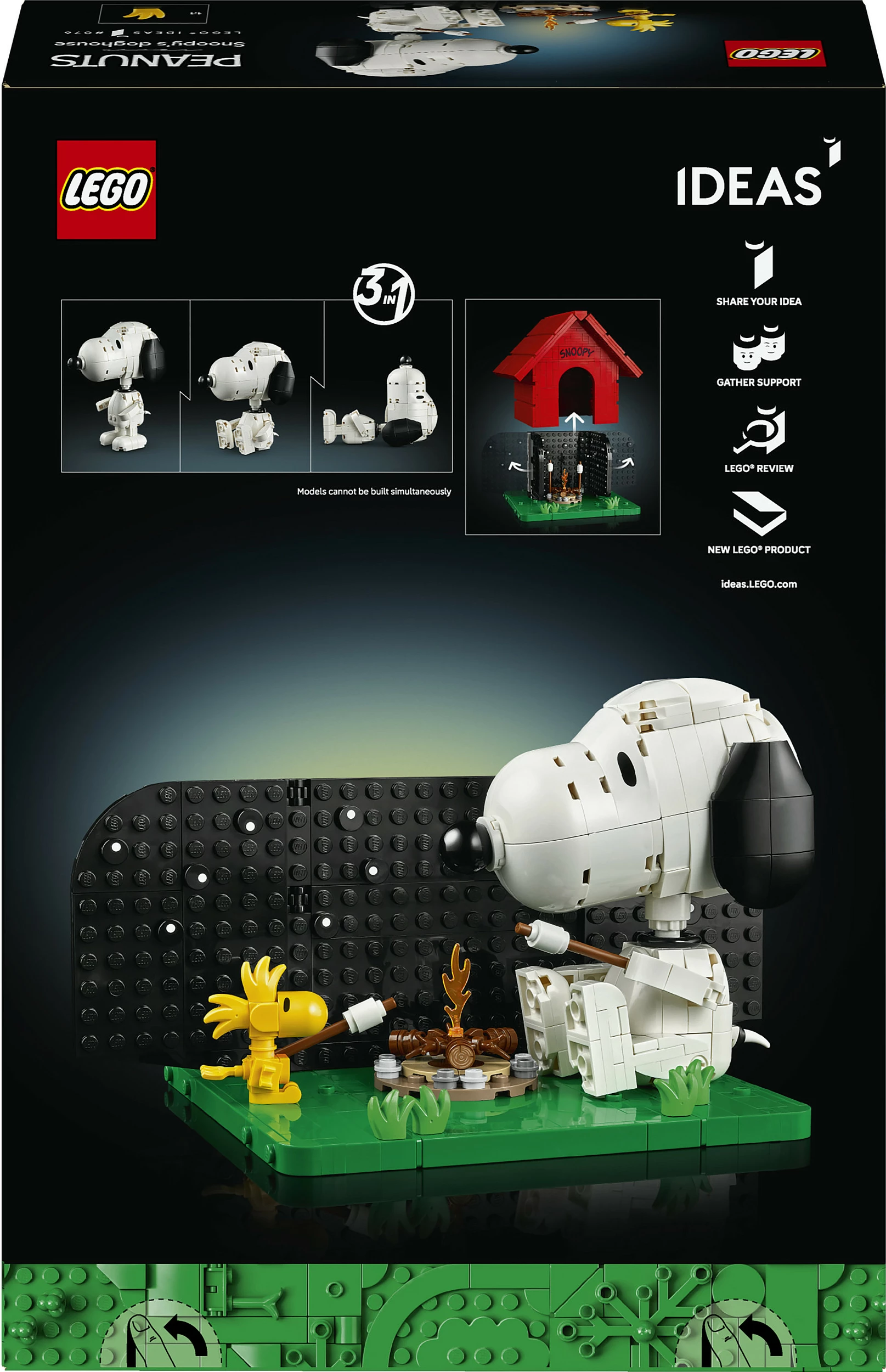 Set ndërtimi LEGO Ideas 21368 Peanuts Shtëpia e qenit e Snoopy, 964 copë, shumëngjyrësh