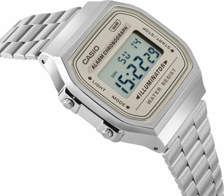Orë dore për meshkuj CASIO Vintage A168WA-8AYES, argjend