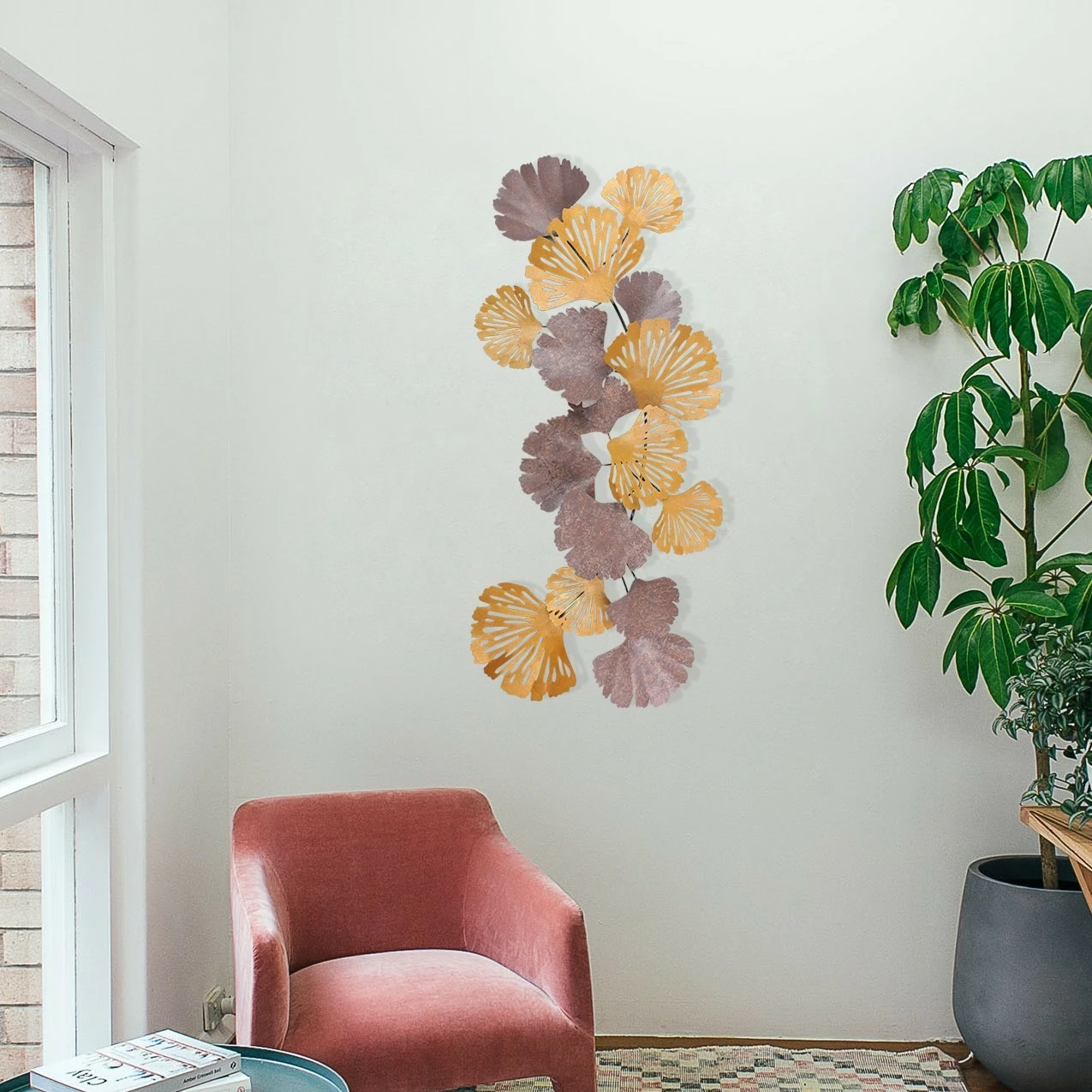 Aksesor dekorativ metalik për mur Wallity, Gergo, shumëngjyrësh, 130x6x60cm