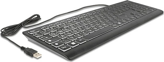 Tastierë mekanike DeLOCK 12170, USB, QWERTZ, RGB LED, e zezë