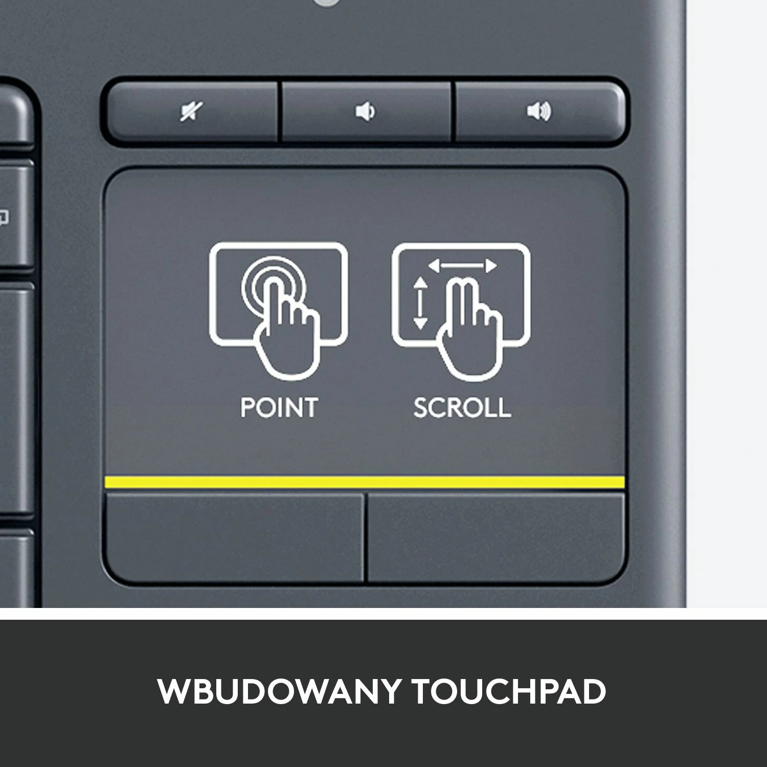 Tastierë pa tela Logitech K400 Plus 920-007145 me touchpad, US INTL, e zezë