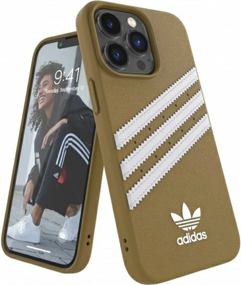 Mbështjellës Adidas OR Moulded PU për iPhone 13 Pro Max 6.7", bezhë e artë