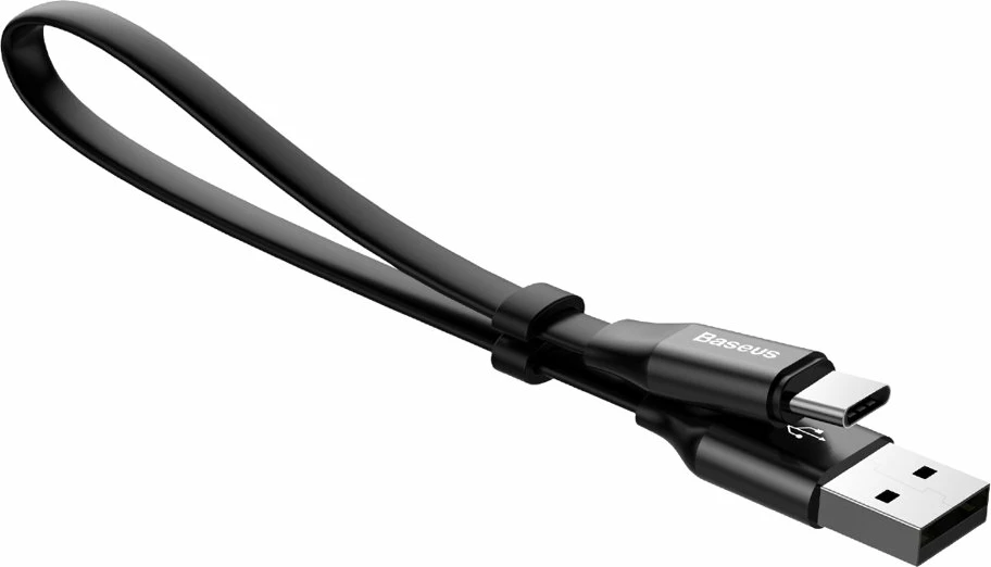 Kabllo Baseus Nimble CATMBJ-01, USB në USB-C, 0.23m, e zezë