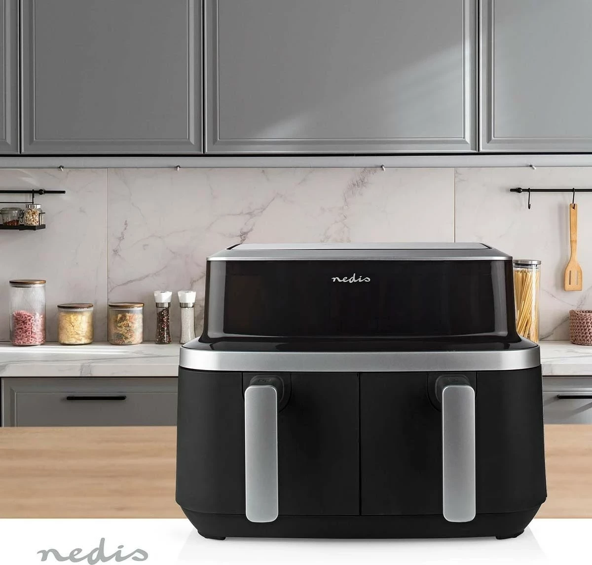 Fryer pa yndyrë Nedis KAAF320, 8L, 2 shporta, e zezë