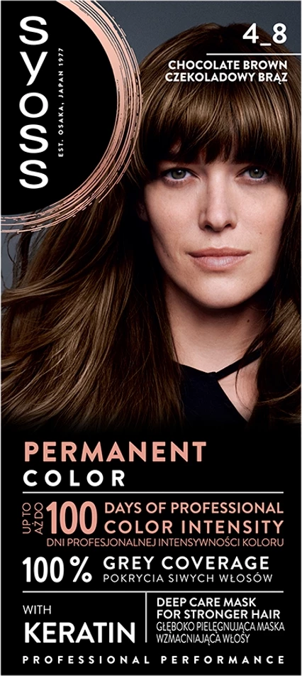 Ngjyrë për flokë Syoss Permanent Color 4_8 Chocolate Brown për femra