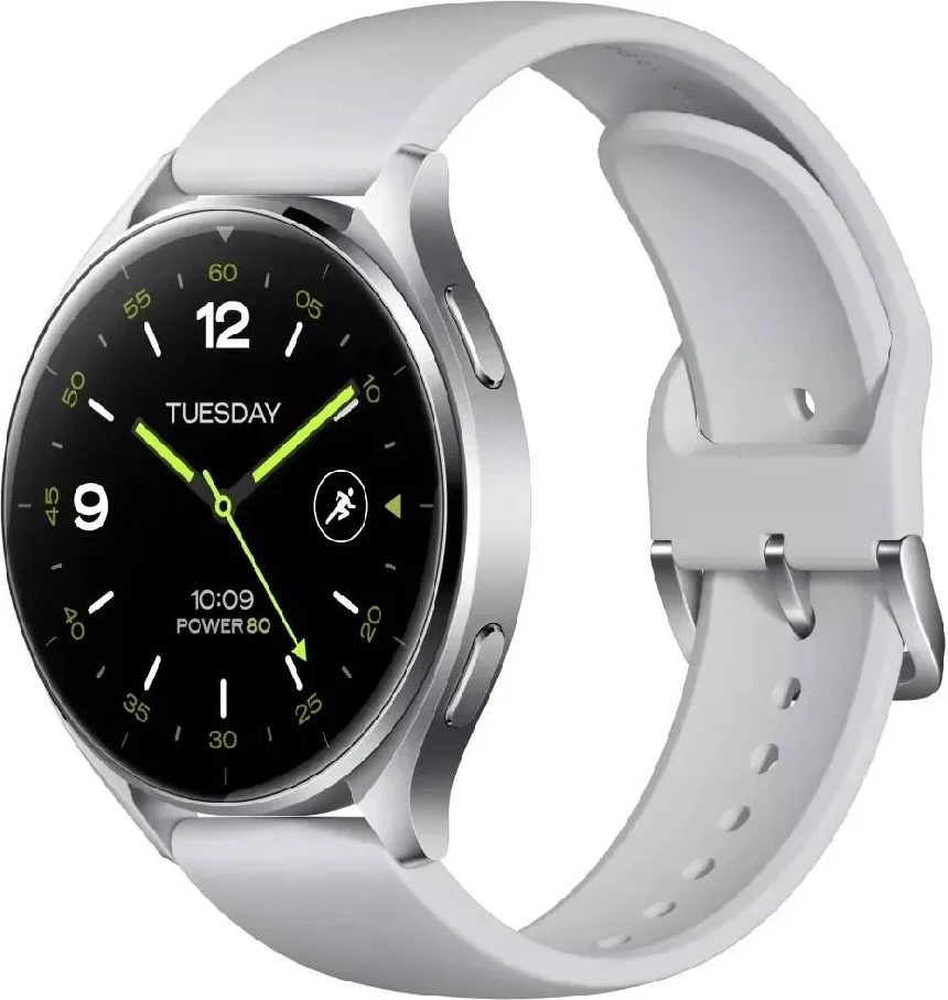 Smartwatch, Xiaomi Watch 2 1.43\" AMOLED, GPS, 5 ATM, Bluetooth 5.2, 495 mAh, kasë argjendi me rrip TPU gri 7