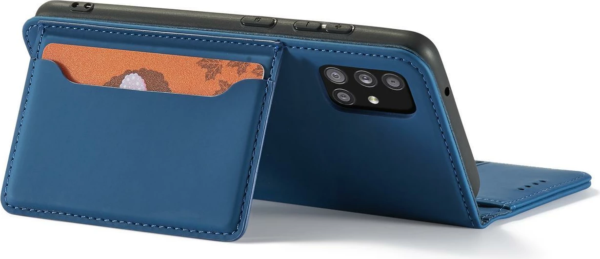 Mbështjellës Hurtel Magnet Card Case për Samsung Galaxy A13 5G, me kapak, portofol dhe mbajtëse, Kaltër