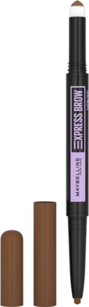 Laps për vetulla Maybelline Express Brow Satin Duo Double-ended për femra 02 Medium Brown 0.71g